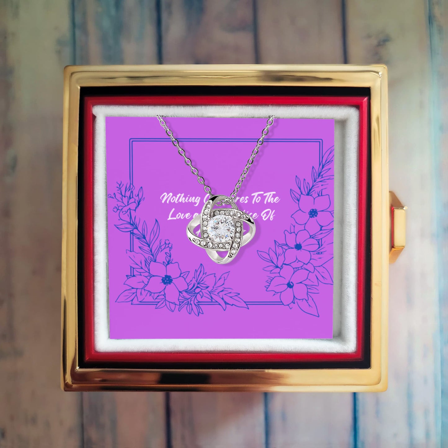 Love Knot Pendant with Elegant Rotating Gift Box