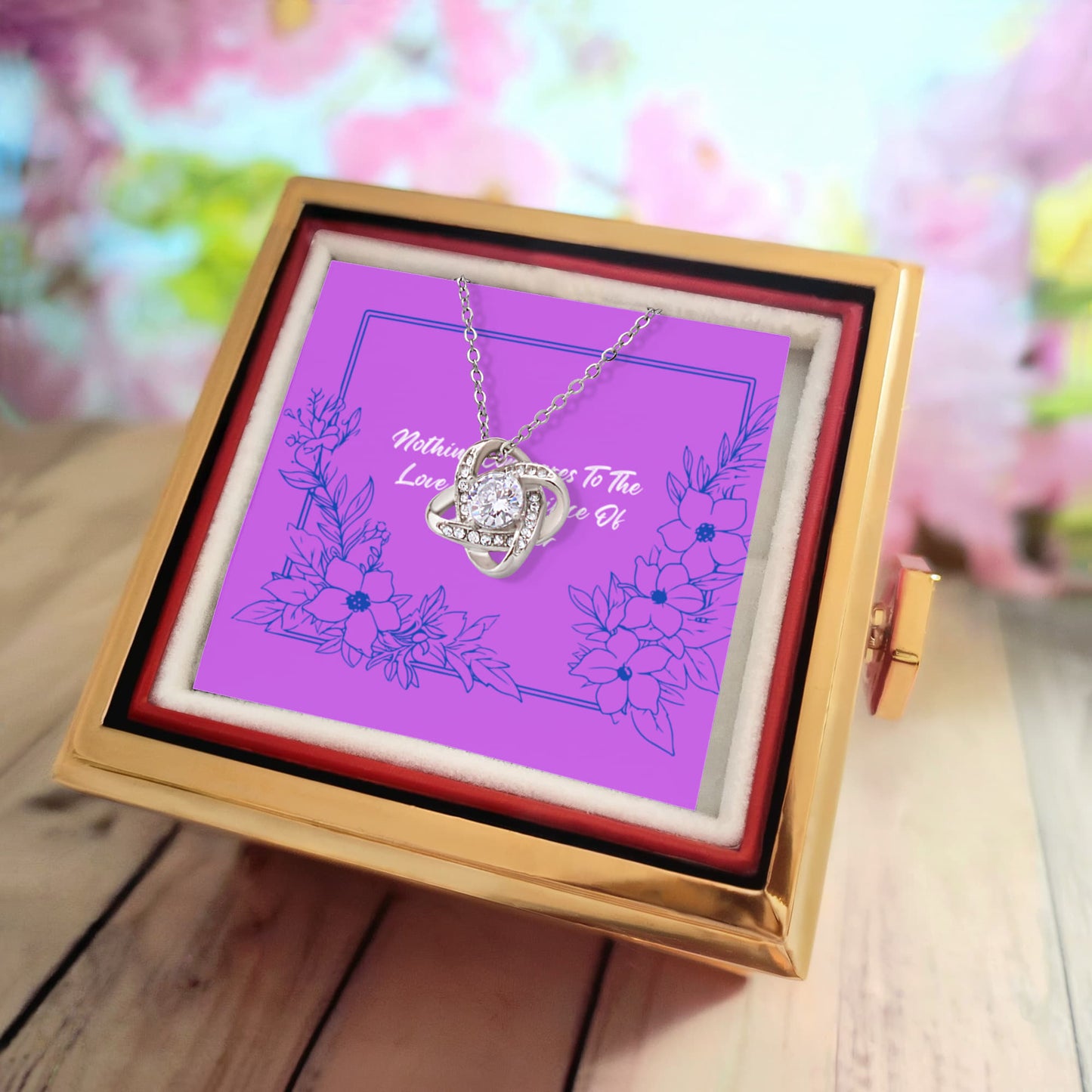 Love Knot Pendant with Elegant Rotating Gift Box