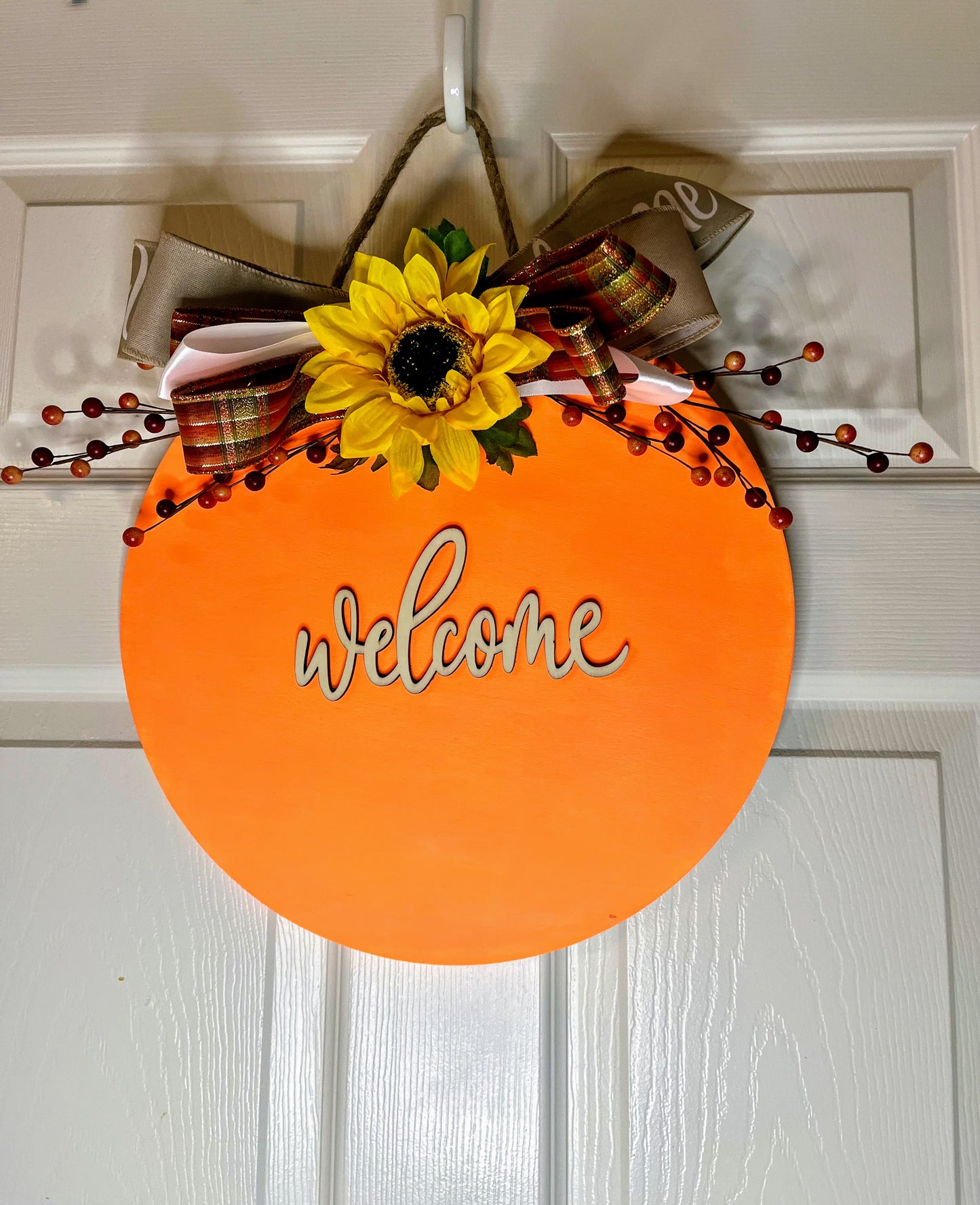 Bright Orange Door Hanger