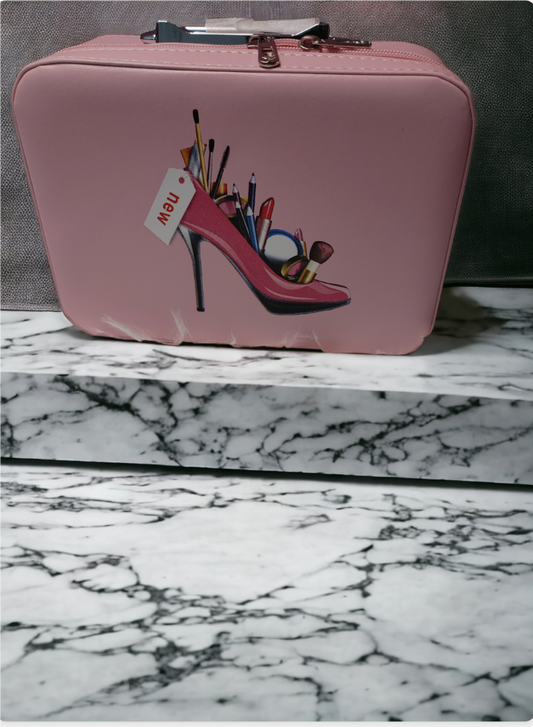 Pink Heel Fashion Makeup carrier