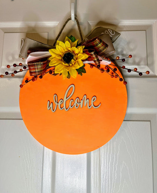 Bright Orange Door Hanger